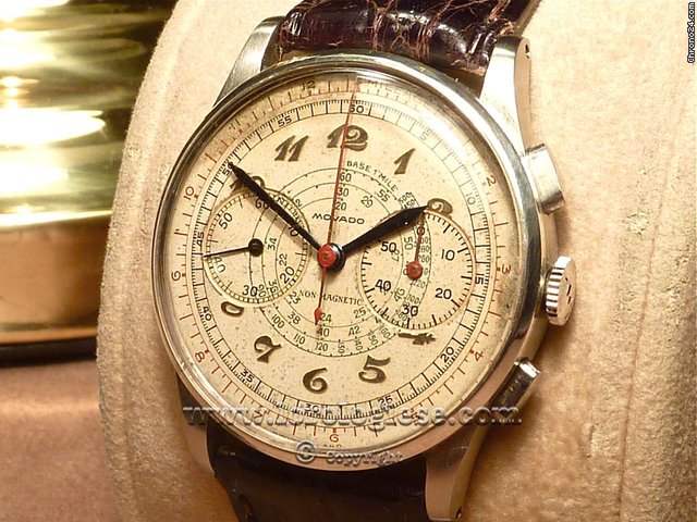 Movado M90 Original 1950's Breguet Numerals Vintage Chronograph