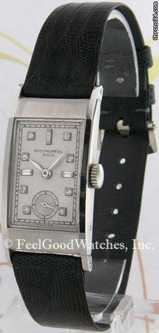 Patek Philippe 425P Vintage Rectangle, Diamond Dial, Platinum