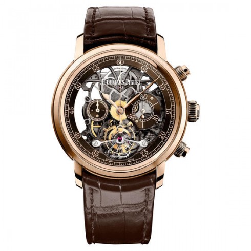 Audemars Piguet Jules Audemars Tourbillion Brown Skeleton Dial Automatic Men's Watch 26346OR.OO.D088CR.01
