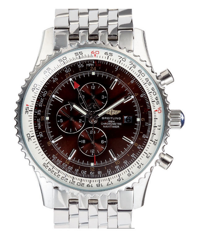 Breitling Navitimer World A2432212/B726-SS 46mm Mens Silver Stainless Steel Strap Watch