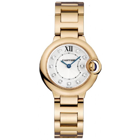 Cartier Ballon Bleu Silver Dial 18k Rose Gold Ladies Watch WE902025