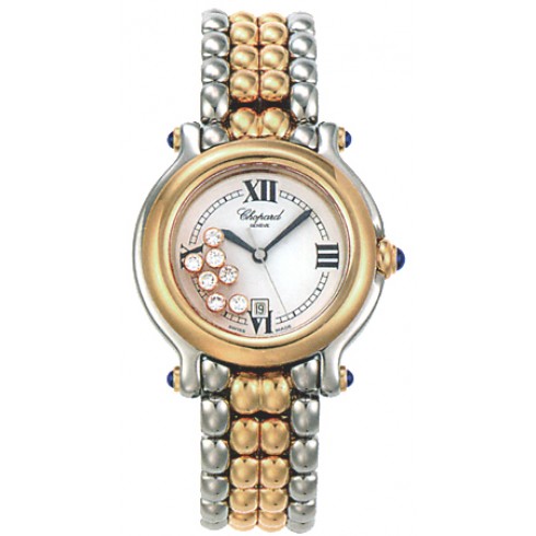 Chopard Happy Sport Diamond 18kt Yellow Gold And Steel Ladies Watch 27/8237-23