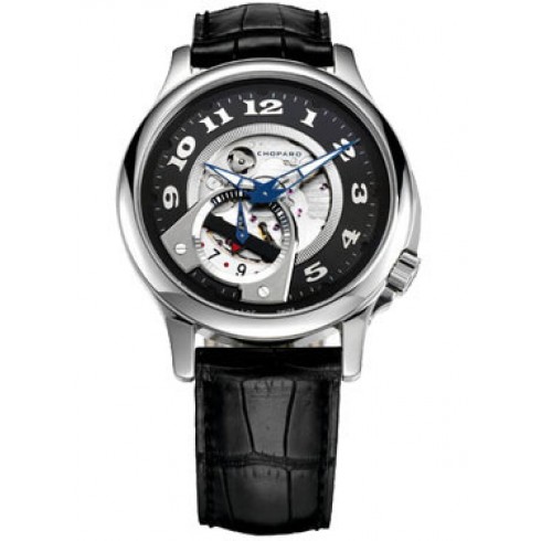 Chopard L.U.C. Tech Twist Black Open-worked Dial Stainless Steel Men's Watch 1684