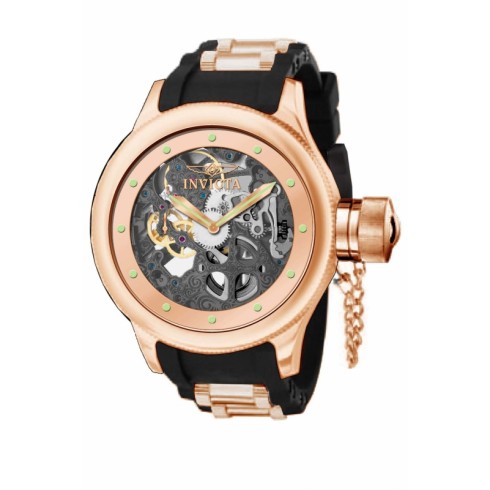 Invicta Russian Diver Grey Skeletal Dial Gold-tone PVD Men's Watch 80120