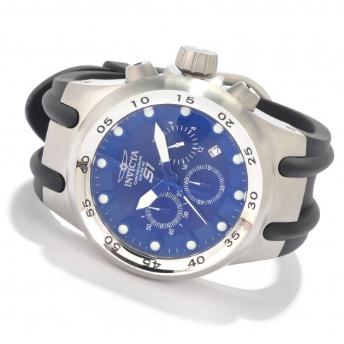 Invicta S1 Aviation Chronograph Blue Dial Black Rubber Men's Watch 1507