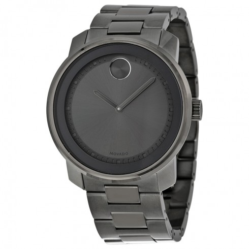 Movado Bold Grey Dial Grey Ion-Plated Stainless Steel Band and Case Unisex Quartz Watch 3600259