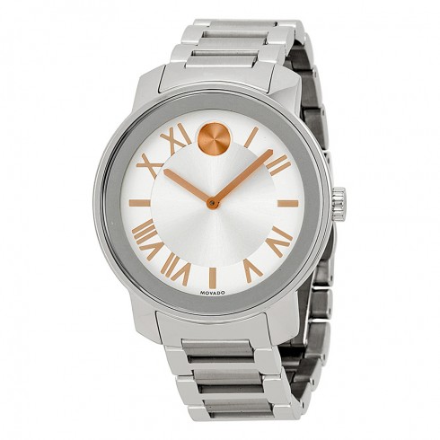 Movado Bold Silver Dial Stainless Steel Unisex Watch 3600196