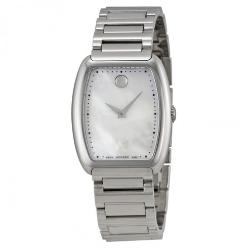 Movado Concerto White Mother of Pearl Stainless Steel Ladies Watch 0606547