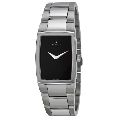 Movado Eliro Black Dial Stainless Steel Ladies Watch 0606662