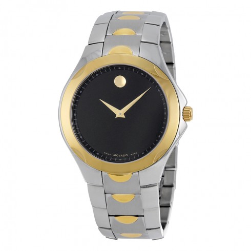 Movado Luno Sport Black Dial Two Tone Men's Watch 0606906