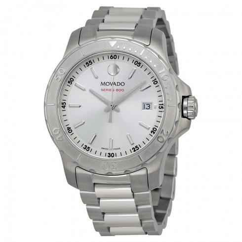 Movado Series 800 Silver Dial Stainless Steel Men's Watch 2600116