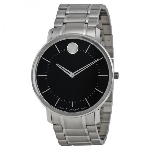 Movado TC Black Dial Stainless Steel Men's Watch 0606687