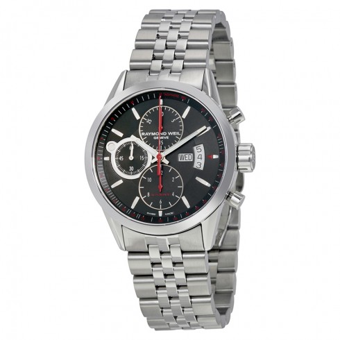 Raymond Weil Freelancer Black Dial Chronograph Stainless Steel Automatic Men's Watch 7730-ST-20041