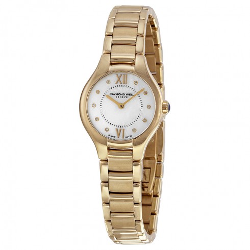 Raymond Weil Noemia Mother of Pearl Diamond Dial Yellow Gold PVD Steel Ladies Watch 5124-P-00985