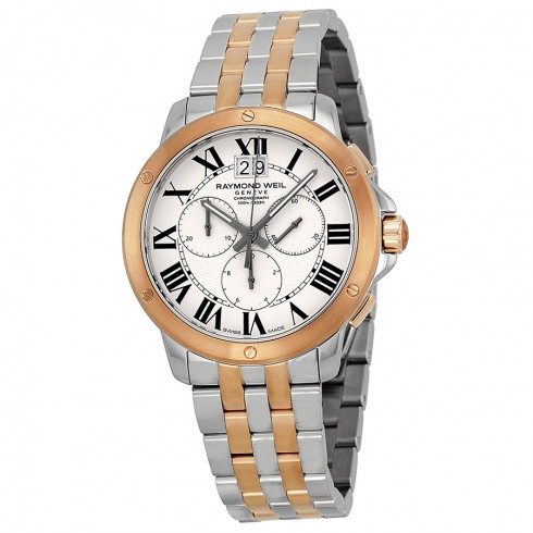 Raymond Weil Tango Off White Dial Two Tone Men's Watch 4891-SP5-00660