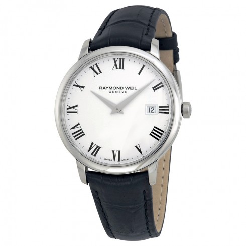Raymond Weil Toccata White Dial Black Leather Men's Watch RW-5488-STC-00300