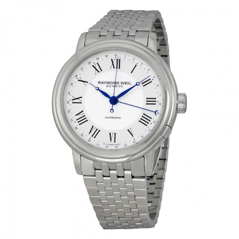 Raymond Weil Maestro Automatic 38 Hour Power Reserve Silver Dial Stainless Steel Men's Watch 2851-ST-00659