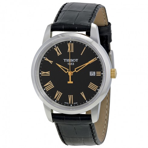 Tissot T-Classic Dream Black Dial Black Leather Men's Watch T033.410.26.053.00