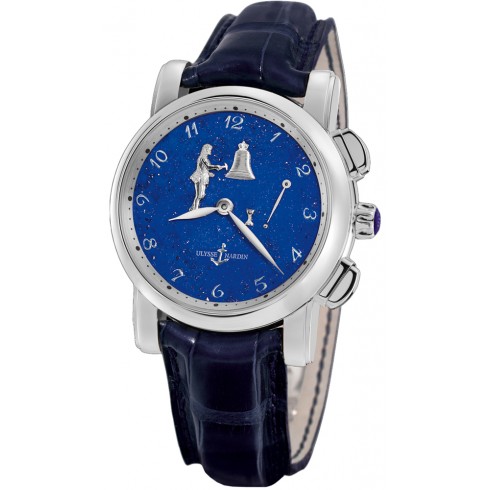 Ulysse Nardin Hourstriker Blue Dial Platinum Blue Leather Men's Watch 6109-103-E3