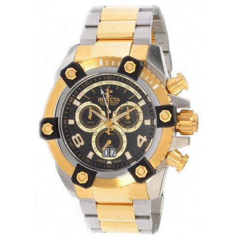 Invicta Arsenal Black Dial Two Tone Stainless Steel Men's Watch 0337 watches