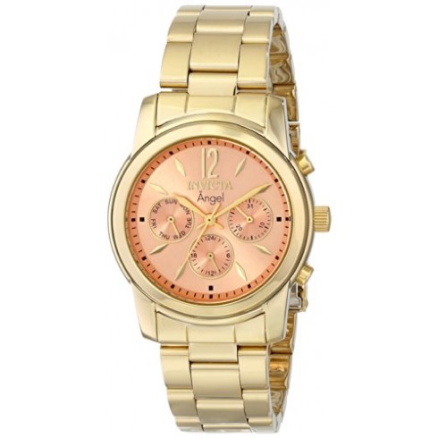 Invicta Angel Multi-Function Orange Dial 18kt Gold-plated Ladies Watch 0464 watches