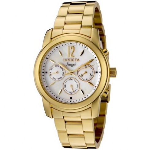 Invicta Angel Multi-Function White Dial 18kt Gold-plated Ladies Watch 0465 watches