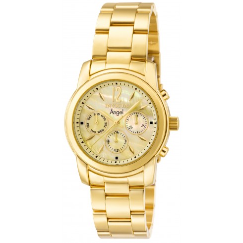 Invicta Angel Multi-Function Mother of Pearl Dial 18kt Gold-plated Ladies Watch 0466 watches