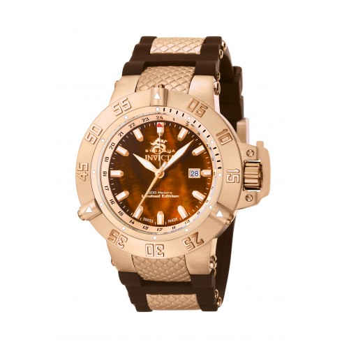 Invicta Subaqua Noma II Mother of Pearl Dial Brown Polyurethane Strap Men's Watch 0739 watches