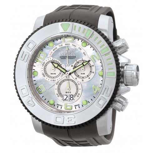 Invicta Sea Hunter Pro Diver Rubber Strap Mother of Pearl Dial Men's Watch 0861 watches