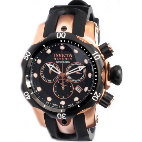 Invicta Venom Chronograph Black Dial Polyurethane Men's Watch 0948 watches