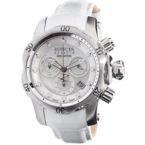 Invicta Venom Chronograph White Dial Stainless Steel White Leather Men's Watch 0950 watches