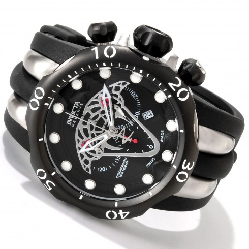 Invicta Venom Viper Chronograph Black Dial Black Polyurethane Men's Watch 0973 watches