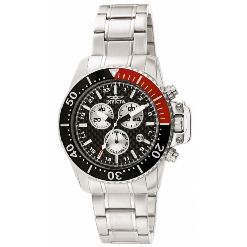 Invicta Pro Diver Chronograph Black Carbon Fiber Dial Stainless Steel Men's Watch 11283 watches
