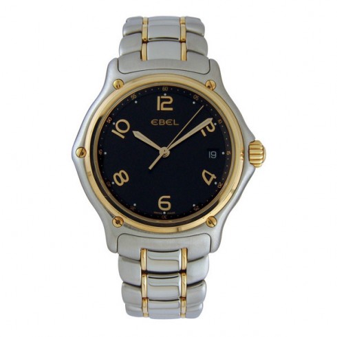 Ebel 1911 Black Dial Stainless Steel and 18kt Yellow Gold Men's Watch 1187241/15665P watches
