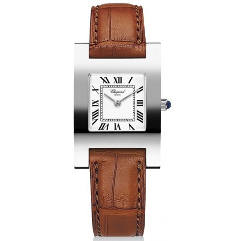 Chopard Your Hour White Dial 18k White Gold Brown Leather Ladies Watch 127405-1001 watches