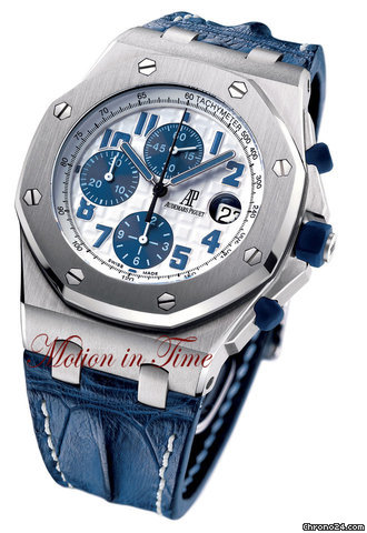Audemars Piguet AP "NAVY" THEMES ROYAL OAK OFFSHORE STAINLESS STEEL ON STRAP watches