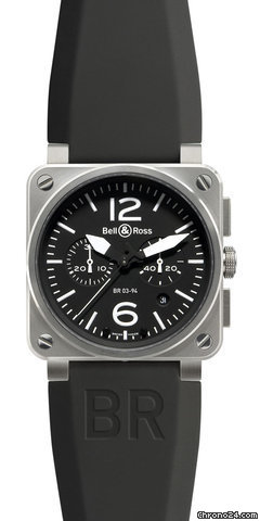 Bell & Ross BR03-94 - STAINLESS STEEL CHRONOGRAPH AUTOMATIC - ON RUBBER watches