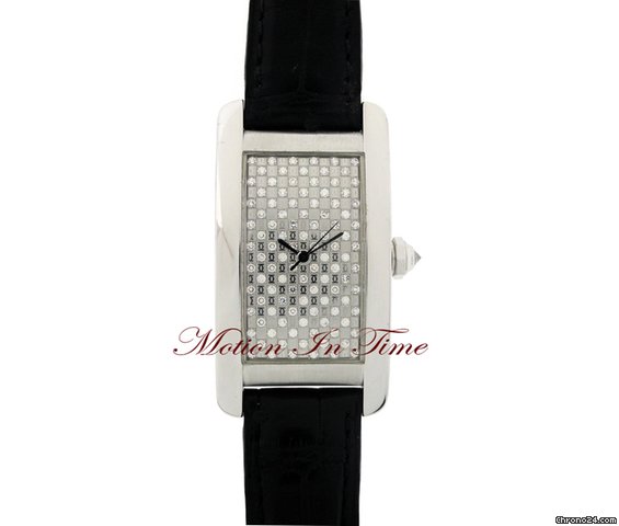 Cartier AMERICAN TANK WHITE GOLD MIDSIZE "CADRAN" LIMITED EDITION watches