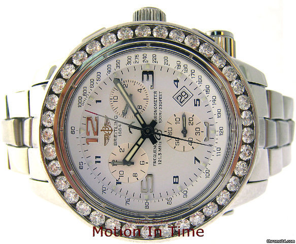 Breitling EMERGENCY MISSION 45mm-S/S-WHITE GOLD 6.00CT DIAMOND BEZEL watches