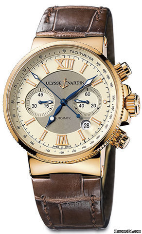 Ulysse Nardin MAXI MARINE ROSE GOLD CHRONOGRAPH AUTOMATIC SKELETON BACK watches