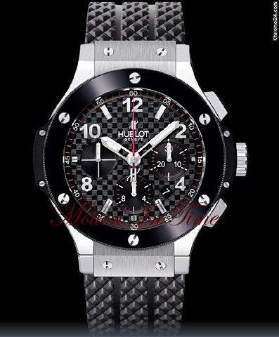Hublot BIG BANG STAINLESS STEEL & BLACK CERAMIC ON RUBBER STRAP-NEW watches