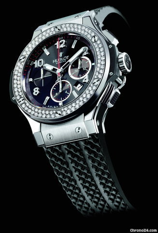 Hublot BIG BANG STAINLESS STEEL DIAMOND ON BLACK RUBBER STRAP - NEW watches