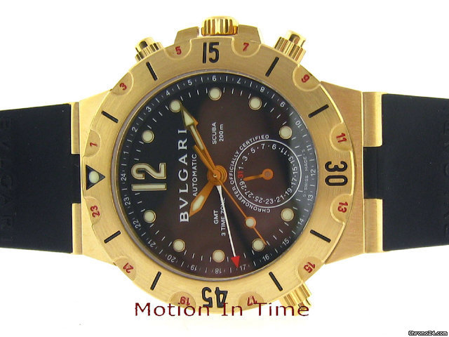 Bulgari BVLGARI DIAGONO PRO AQUA 3-TIME ZONE GMT 200m - YELLOW GOLD watches