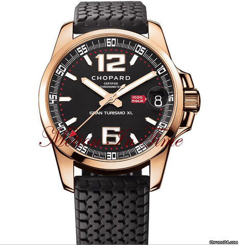 Chopard MILLE MIGLIA GRAN TURISMO XL ROSE GOLD ON RUBBER STRAP watches