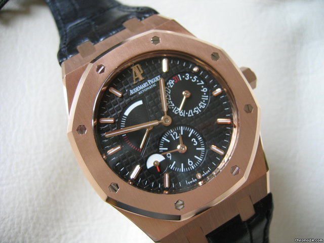 Audemars Piguet DUAL TIME ROTGOLD SCHWARZES ROYAL OAK DUAL TIME PINK GOLD BLACK watches