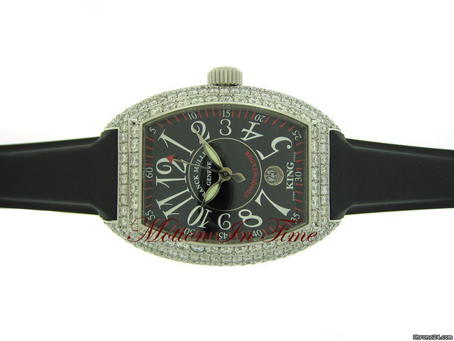 Franck Muller CONQUISTADOR KING MEN'S STAINLESS STEEL W/ 5-ROW DIAMONDS watches