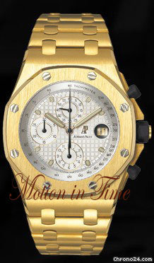 Audemars Piguet ROYAL OAK OFFSHORE YELLOW GOLD ON BRACELET - WHITE DIAL watches