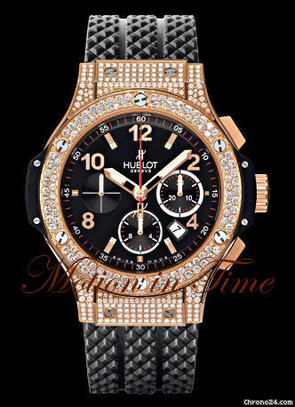 Hublot BIG BANG ROSE GOLD PAVE DIAMOND BEZEL & CASE 44.5mm BLACK watches