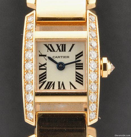 Cartier 18k Rose Gold Silver Dial Tankissime B&P WE70028H watches