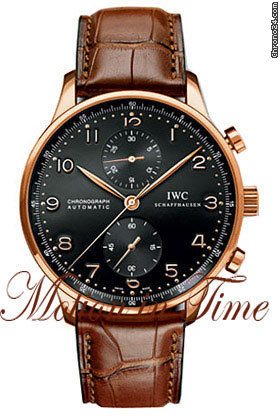 IWC PORTUGUESE CHRONOGRAPH AUTOMATIC ROSE GOLD BLACK DIAL - NEW watches
